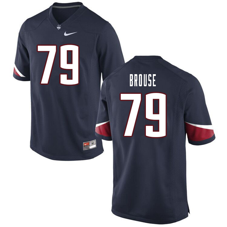 Men #79 Noel Brouse Uconn Huskies College Football Jerseys Sale-Navy - Click Image to Close